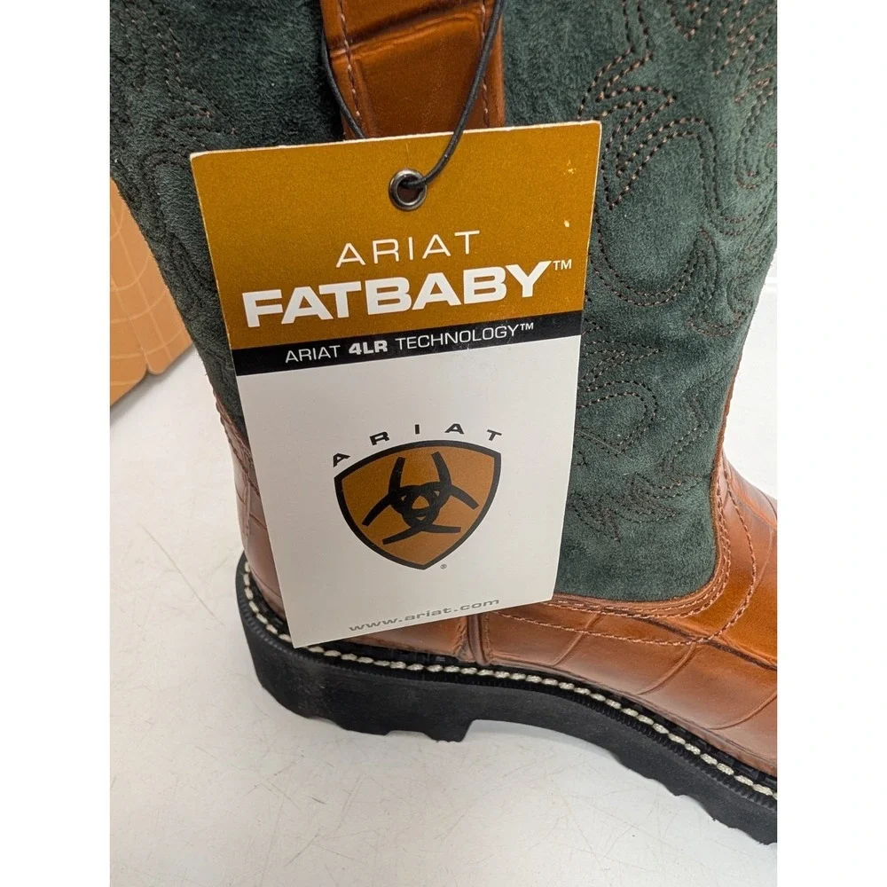 Ariat 🐎Fatbaby Almond Gator Print Western Boots - Ladies 6.5 B *NEW*